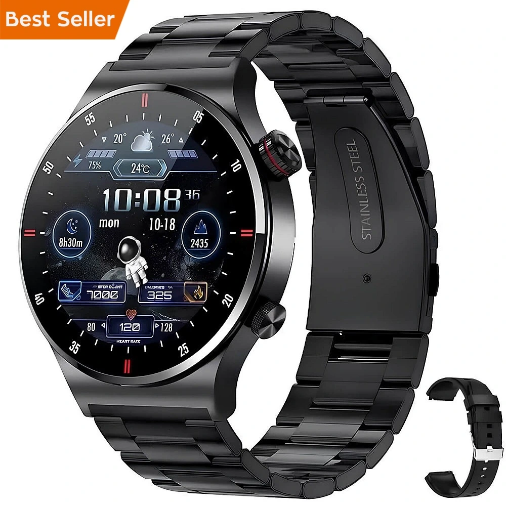 Smartwatch Microwear QW33 - Black Steel