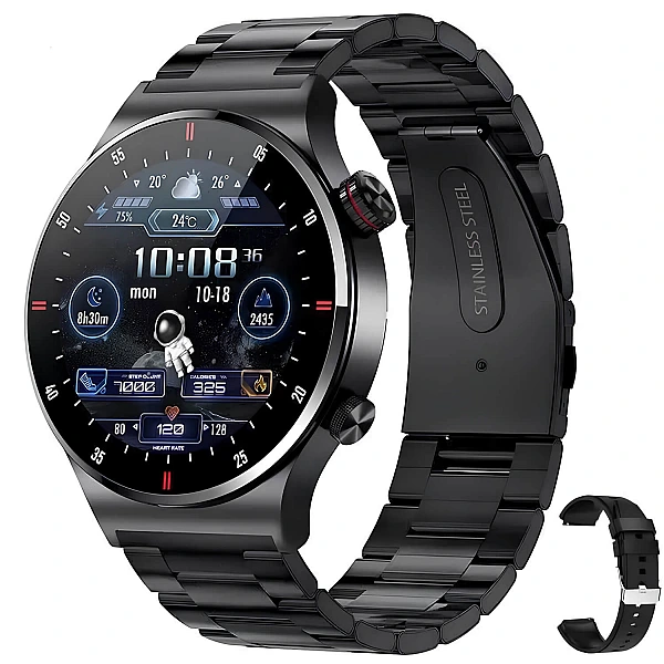 Smartwatch Microwear QW33 - Black Steel
