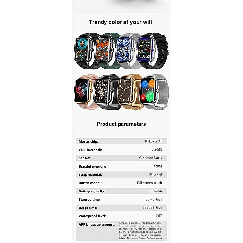 Smartwatch Microwear F12 - Pink