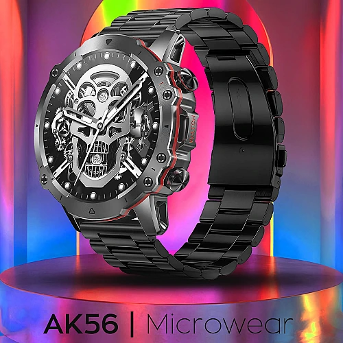 Smartwatch Microwear AK56 400mAh - Steel Black Smartwatch Microwear AK56 400mAh - Steel Black