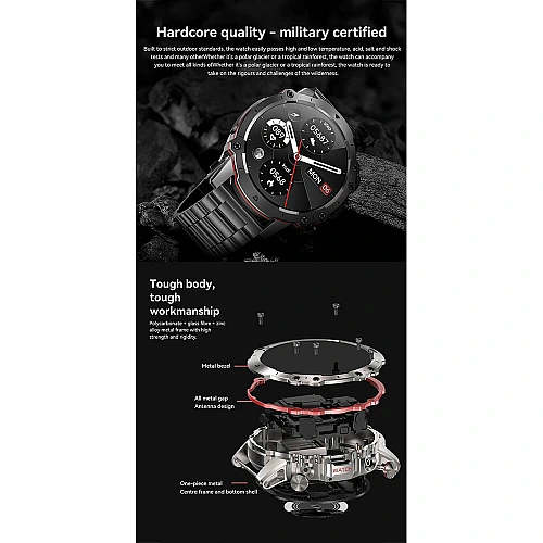 Smartwatch Microwear AK56 400mAh - Steel Black