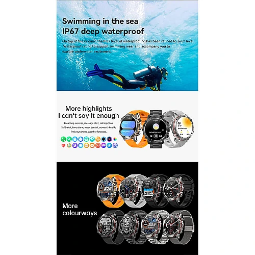 Smartwatch Microwear AK56 400mAh - Silver Steel Smartwatch Microwear AK56 400mAh - Silver Steel