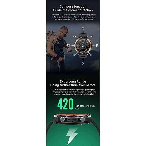 Smartwatch Microwear X11 420mAh - Black Blue