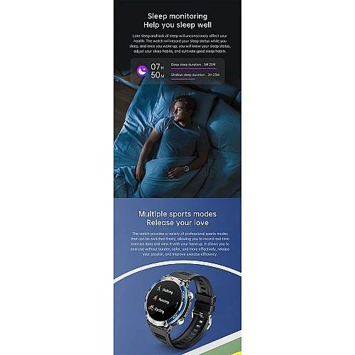 Smartwatch Microwear X11 420mAh - Black Blue