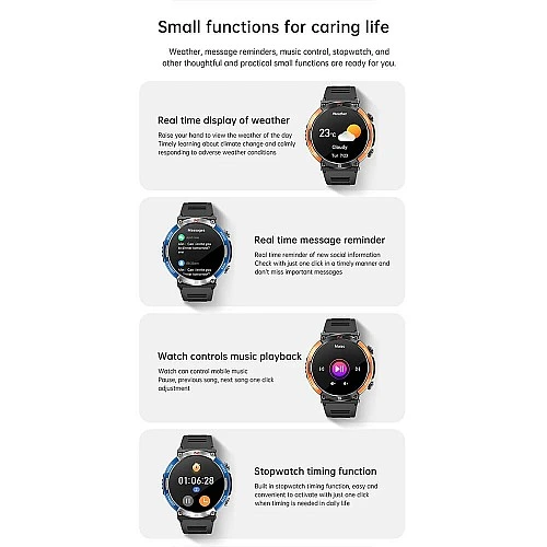 Smartwatch Microwear X11 420mAh - Black Blue