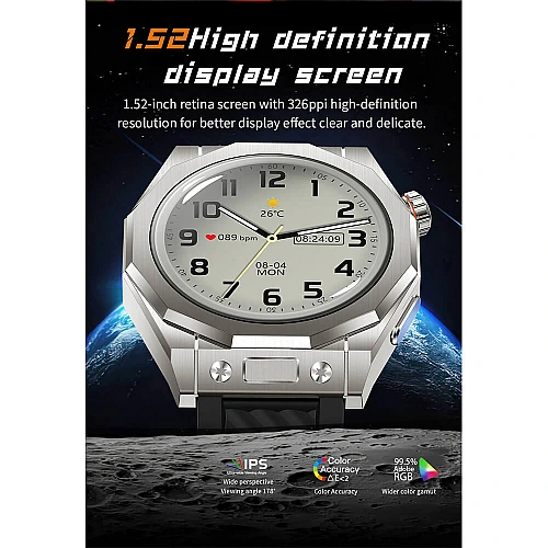 Smartwatch Microwear T83 Max - Black Silicone