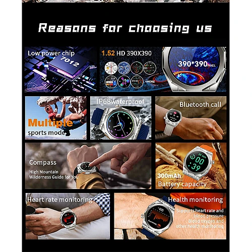 Smartwatch Microwear T83 Max - Black Silicone