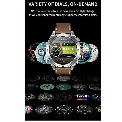 Smartwatch Microwear K95 - Black Leather