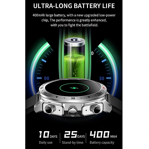 Smartwatch Microwear K95 - Black Leather