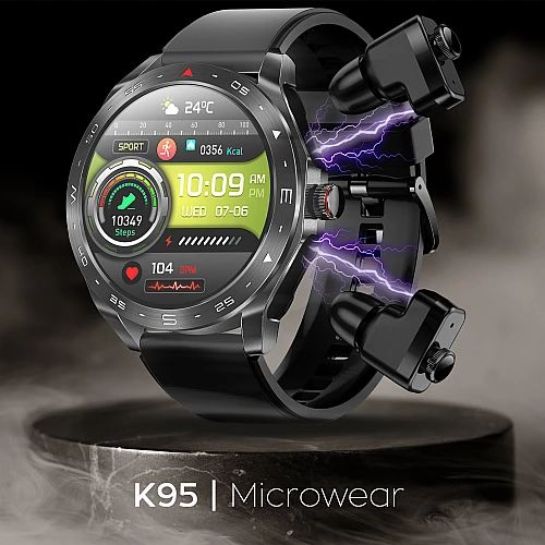 Smartwatch Microwear K95 - Black Leather