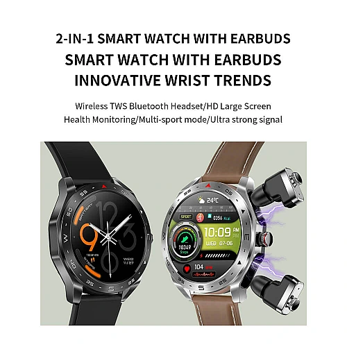 Smartwatch Microwear K95 - Black Leather