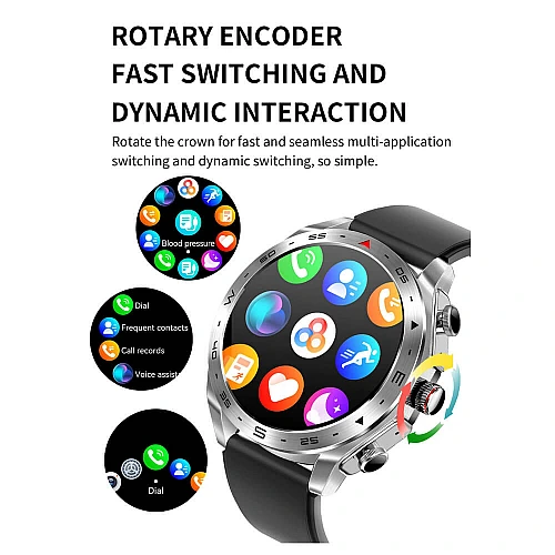 Smartwatch Microwear K95 - Black Leather