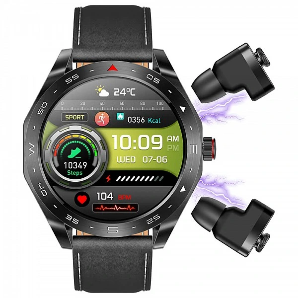 Smartwatch Microwear K95 - Black Leather