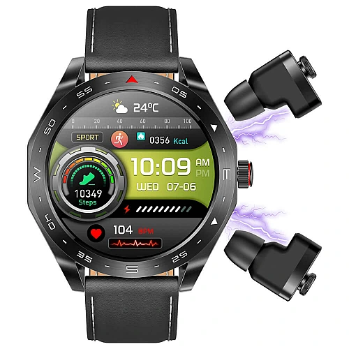 Smartwatch Microwear K95 - Black Leather