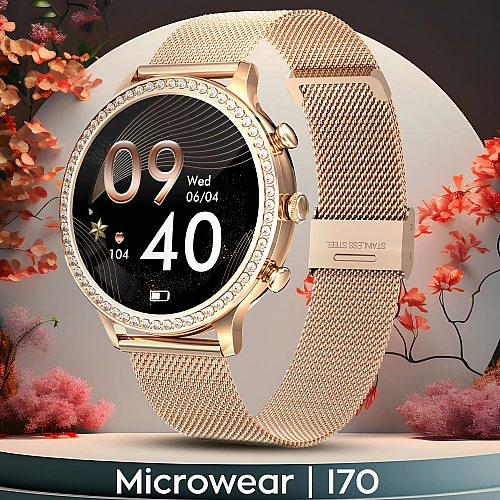 Smartwatch Microwear I70 - Gold Steel