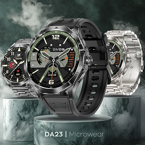 Smartwatch Microwear DA23 - Black Steel Smartwatch Microwear DA23 - Black Steel