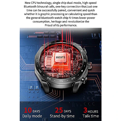 Smartwatch Microwear K95 - Black Steel