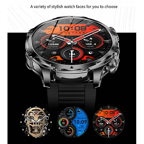 Smartwatch Microwear AK75 700mAh - Black Steel Smartwatch Microwear AK75 700mAh - Black Steel