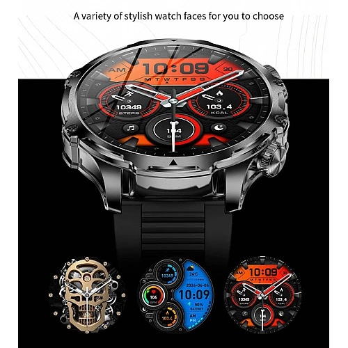 Smartwatch Microwear AK75 700mAh - Black Steel Smartwatch Microwear AK75 700mAh - Black Steel