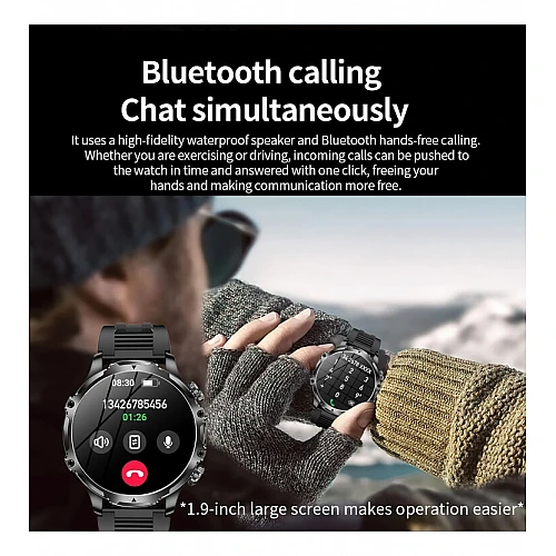 Smartwatch Microwear AK75 700mAh - Black Steel Smartwatch Microwear AK75 700mAh - Black Steel