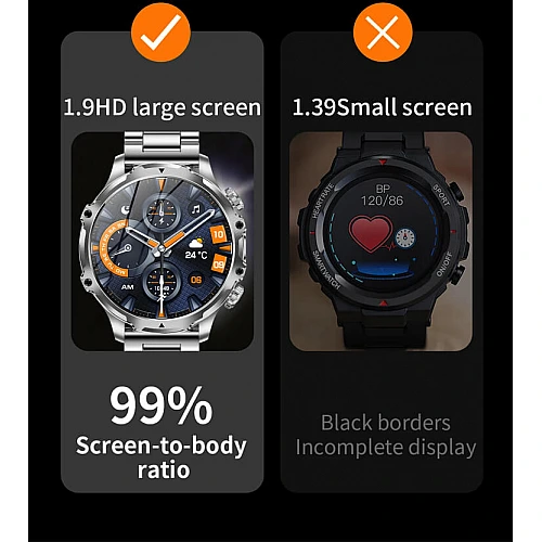 Smartwatch Microwear AK75 700mAh - Black Steel