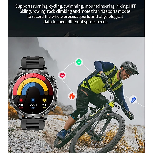 Smartwatch Microwear AK75 700mAh - Black Steel