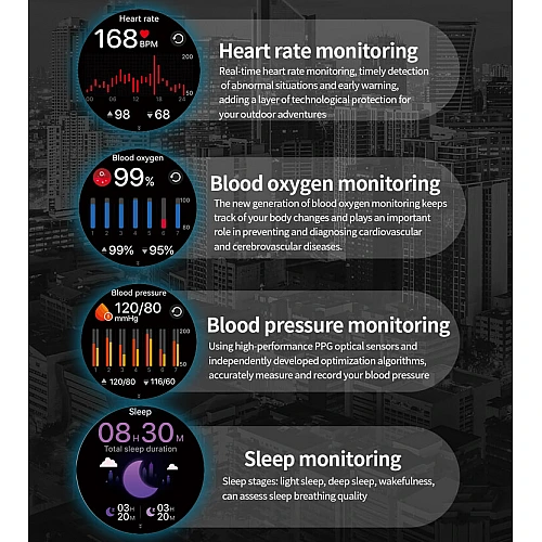 Smartwatch Microwear AK75 700mAh - Black Steel