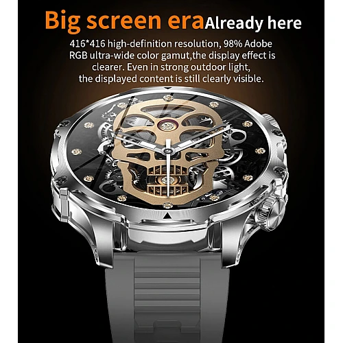 Smartwatch Microwear AK75 700mAh - Black Steel