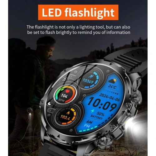 Smartwatch Microwear AK75 700mAh - Black Steel