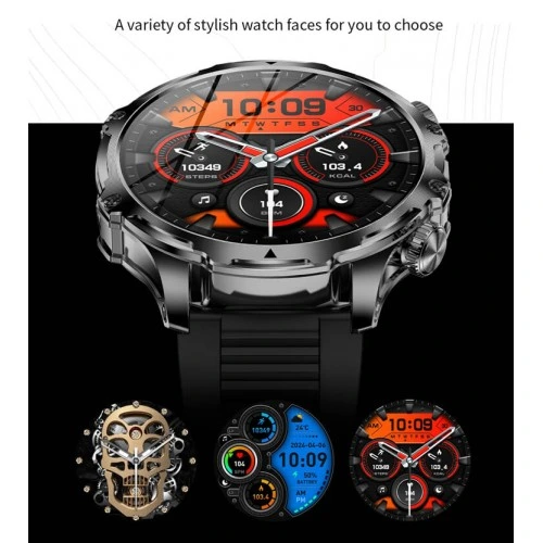 Smartwatch Microwear AK75 700mAh - Black Steel