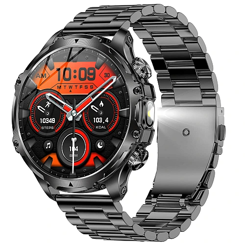 Smartwatch Microwear AK75 700mAh - Black Steel