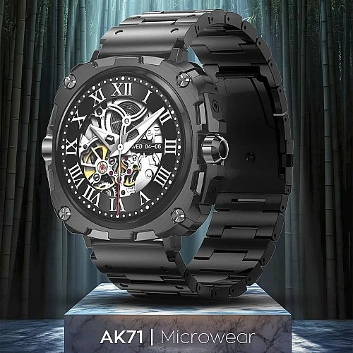 Smartwatch Microwear AK71 - Black  Steel