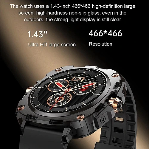 Smartwatch Microwear AK71 - Black  Steel