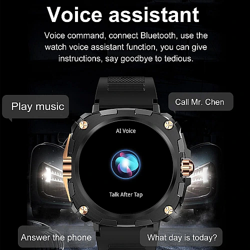 Smartwatch Microwear AK71 - Black  Steel