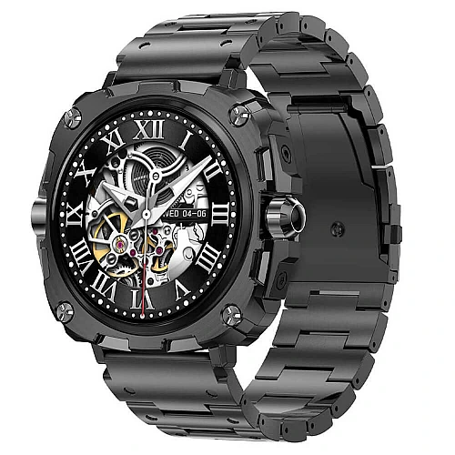 Smartwatch Microwear AK71 - Black  Steel
