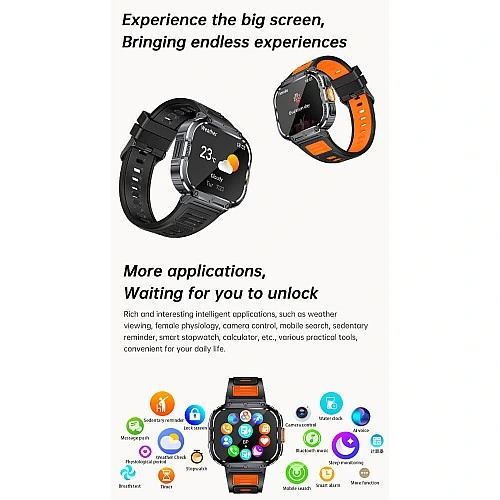 Smartwatch Microwear NX23 - Orange Black
