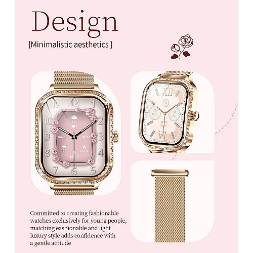 Smartwatch Microwear MK88 - Gold Steel