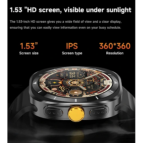 Smartwatch Microwear F7 - Black  Steel