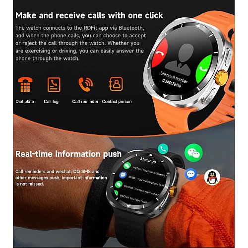 Smartwatch Microwear F7 - Black  Steel