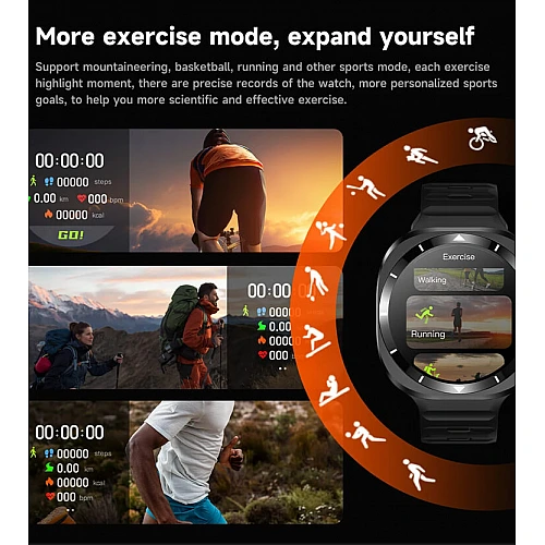 Smartwatch Microwear F7 - Black  Steel