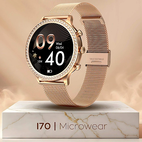 Smartwatch Microwear I70 - Gold Steel
