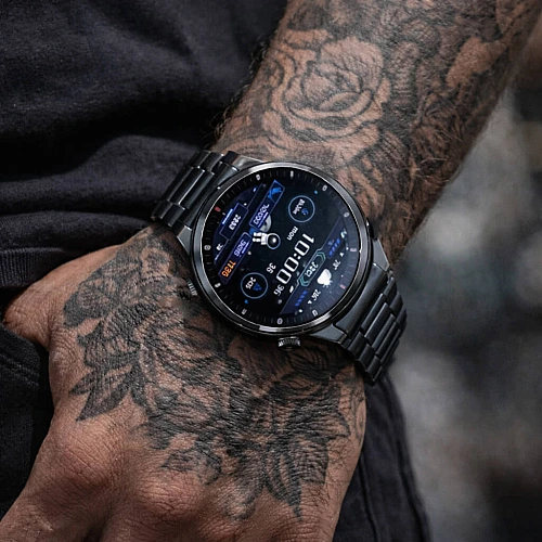 Smartwatch Microwear QW33 - Black Steel