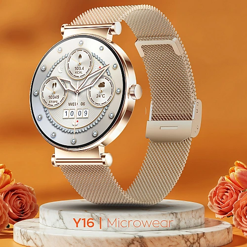 Smartwatch Microwear Y16 - Gold Steel