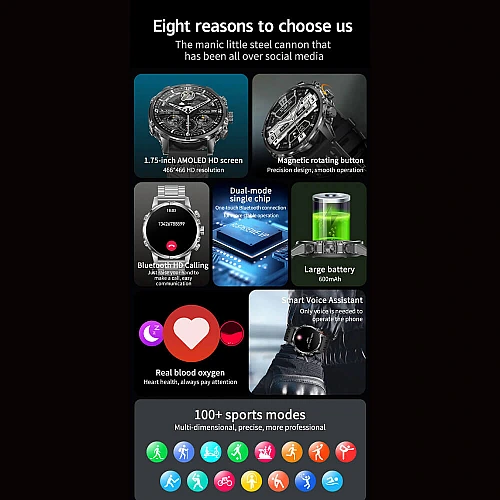 Smartwatch Microwear CF53 - Silver Steel