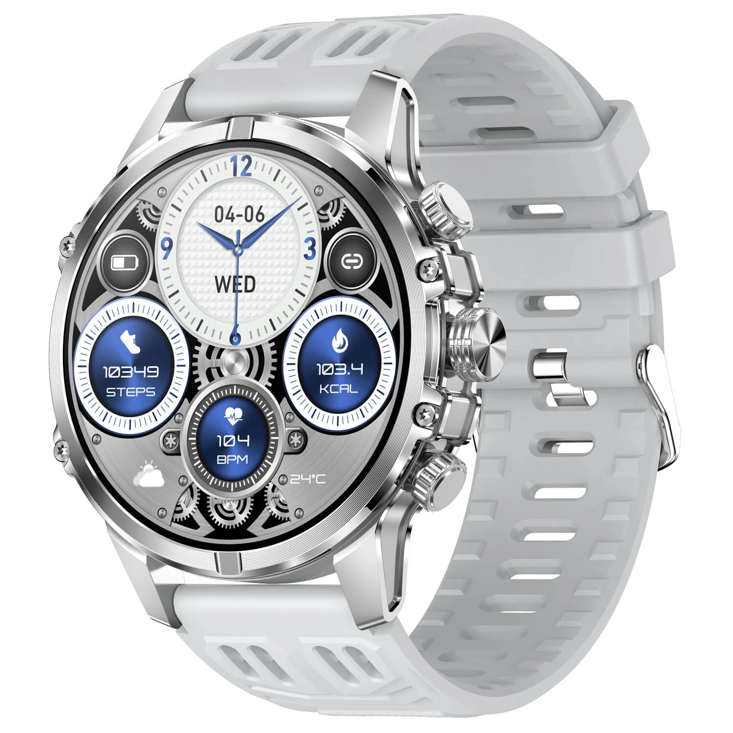 Smartwatch Microwear CF53 - White Silicone Smartwatch Microwear CF53 - White Silicone