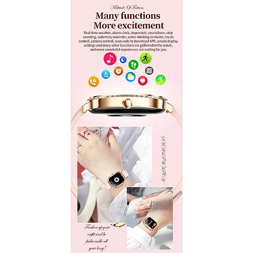 Smartwatch Microwear MK88 - Gold Steel Smartwatch Microwear MK88 - Gold Steel