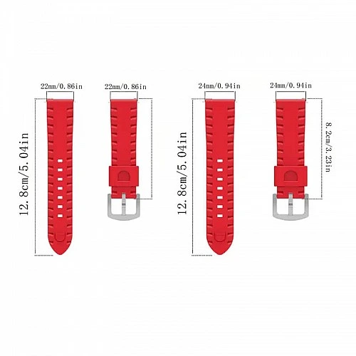 Microwear Λουράκι Σιλικόνης 24mm με Quick Release - Orange
