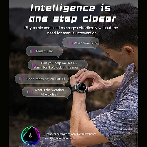 Smartwatch Microwear AK82 - Black Steel Smartwatch Microwear AK82 - Black Steel