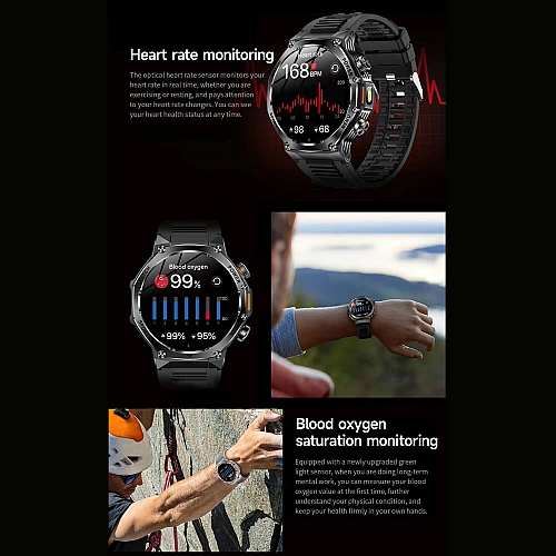 Smartwatch Microwear AK82 - Black Steel Smartwatch Microwear AK82 - Black Steel