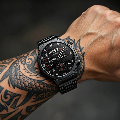 Smartwatch Microwear AK82 - Black Steel Smartwatch Microwear AK82 - Black Steel
